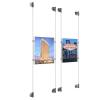 (2) 8-1/2'' Width x 11'' Height Clear Acrylic Frame & (4) Aluminum Clear Anodized Adjustable Angle Cable Systems with (8) Single-Sided Panel Grippers