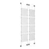 (8) 8-1/2'' Width x 11'' Height Clear Acrylic Frame & (4) Aluminum Clear Anodized Adjustable Angle Cable Systems with (32) Single-Sided Panel Grippers