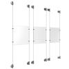 (3) 8-1/2'' Width x 11'' Height Clear Acrylic Frame & (6) Aluminum Clear Anodized Adjustable Angle Cable Systems with (12) Single-Sided Panel Grippers