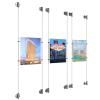 (3) 8-1/2'' Width x 11'' Height Clear Acrylic Frame & (6) Aluminum Clear Anodized Adjustable Angle Cable Systems with (12) Single-Sided Panel Grippers