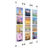 (12) 8-1/2'' Width x 11'' Height Clear Acrylic Frame & (6) Aluminum Clear Anodized Adjustable Angle Cable Systems with (48) Single-Sided Panel Grippers