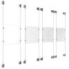 (4) 8-1/2'' Width x 11'' Height Clear Acrylic Frame & (8) Aluminum Clear Anodized Adjustable Angle Cable Systems with (16) Single-Sided Panel Grippers