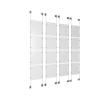 (16) 8-1/2'' Width x 11'' Height Clear Acrylic Frame & (8) Aluminum Clear Anodized Adjustable Angle Cable Systems with (64) Single-Sided Panel Grippers