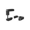 Set of 2, 3/8'' Diameter Vertical Rod Mount, Aluminum Black Anodized Finish, 24'' Long w/ Adjustable Clamp to Accomodate 3/4'' to 1-1/2'' Counters. Hold up to 5/16'' material thickness