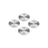 Set of 4 1'' Diameter X 1/32'' Thick. Aluminum Clear Shiny Anodized Disc (With 3M Very High-Bond Adhesive-Backed) Spare Part for APC-100AS [Required Material Hole Size: 7/16'']