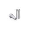 1/2'' Diameter X 1'' Barrel Length, Aluminum Flat Head Standoffs, Clear Anodized Finish Easy Fasten Standoff (For Inside / Outside use) Tamper Proof Standoff [Required Material Hole Size: 3/8'']