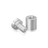 3/4'' Diameter X 3/4'' Barrel Length, Aluminum Flat Head Standoffs, Clear Anodized Finish Easy Fasten Standoff (For Inside / Outside use) Tamper Proof Standoff [Required Material Hole Size: 7/16'']