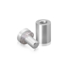 3/4'' Diameter X 1'' Barrel Length, Aluminum Flat Head Standoffs, Clear Anodized Finish Easy Fasten Standoff (For Inside / Outside use) Tamper Proof Standoff [Required Material Hole Size: 7/16'']