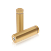 3/4'' Diameter X 2-1/2'' Barrel Length, Aluminum Flat Head Standoffs, Champagne Anodized Finish Easy Fasten Standoff (For Inside / Outside use) Tamper Proof Standoff [Required Material Hole Size: 7/16'']