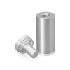 7/8'' Diameter X 1-3/4'' Barrel Length, Aluminum Flat Head Standoffs, Clear Anodized Finish Easy Fasten Standoff (For Inside / Outside use) Tamper Proof Standoff [Required Material Hole Size: 7/16'']