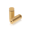 7/8'' Diameter X 1-3/4'' Barrel Length, Aluminum Flat Head Standoffs, Champagne Anodized Finish Easy Fasten Standoff (For Inside / Outside use) Tamper Proof Standoff [Required Material Hole Size: 7/16'']