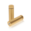 7/8'' Diameter X 2-1/2'' Barrel Length, Aluminum Flat Head Standoffs, Matte Champagne Anodized Finish Easy Fasten Standoff (For Inside / Outside use) Tamper Proof Standoff [Required Material Hole Size: 7/16'']