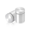 1'' Diameter X 1'' Barrel Length, Aluminum Flat Head Standoffs, Clear Anodized Finish Easy Fasten Standoff (For Inside / Outside use) Tamper Proof Standoff [Required Material Hole Size: 7/16'']