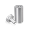 1'' Diameter X 1-3/4'' Barrel Length, Aluminum Flat Head Standoffs, Clear Anodized Finish Easy Fasten Standoff (For Inside / Outside use) Tamper Proof Standoff [Required Material Hole Size: 7/16'']
