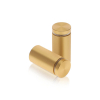 1'' Diameter X 1-3/4'' Barrel Length, Aluminum Flat Head Standoffs, Matte Champagne Anodized Finish Easy Fasten Standoff (For Inside / Outside use) Tamper Proof Standoff [Required Material Hole Size: 7/16'']