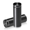 1'' Diameter X 2-1/2'' Barrel Length, Aluminum Flat Head Standoffs, Titanium Anodized Finish Easy Fasten Standoff (For Inside / Outside use) Tamper Proof Standoff [Required Material Hole Size: 7/16'']