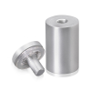 1-1/4'' Diameter X 1-3/4'' Barrel Length, Aluminum Flat Head Standoffs, Clear Anodized Finish Easy Fasten Standoff (For Inside / Outside use) Tamper Proof Standoff [Required Material Hole Size: 7/16'']