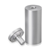1-1/4'' Diameter X 2-1/2'' Barrel Length, Aluminum Flat Head Standoffs, Clear Anodized Finish Easy Fasten Standoff (For Inside / Outside use) Tamper Proof Standoff [Required Material Hole Size: 7/16'']
