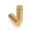 1-1/4'' Diameter X 2-1/2'' Barrel Length, Aluminum Flat Head Standoffs, Champagne Anodized Finish Easy Fasten Standoff (For Inside / Outside use) Tamper Proof Standoff [Required Material Hole Size: 7/16'']