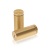 1-1/4'' Diameter X 2-1/2'' Barrel Length, Aluminum Flat Head Standoffs, Matte Champagne Anodized Finish Easy Fasten Standoff (For Inside / Outside use) Tamper Proof Standoff [Required Material Hole Size: 7/16'']