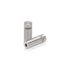 1/2'' Diameter X 1'' Barrel Length, Hollow Stainless Steel Brushed Finish. Easy Fasten Standoff (For Inside Use Only) [Required Material Hole Size: 3/8'']