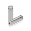 7/8'' Diameter X 2-1/2'' Barrel Length, Hollow Stainless Steel Brushed Finish. Easy Fasten Standoff (For Inside Use Only) [Required Material Hole Size: 7/16'']