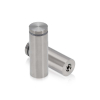 1'' Diameter X 2-1/2'' Barrel Length, Hollow Stainless Steel Brushed Finish. Easy Fasten Standoff (For Inside Use Only) [Required Material Hole Size: 7/16'']