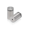 1-1/4'' Diameter X 1-3/4'' Barrel Length, Hollow Stainless Steel Brushed Finish. Easy Fasten Standoff (For Inside Use Only) [Required Material Hole Size: 7/16'']