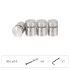 (Set of 4) 5/8'' Diameter X 1/2'' Barrel Length, (304) Stainless Steel Brushed Finish. Standoff with  (4) 2208Z Screw and (4) LANC1 Anchor for concrete or drywall (For Inside / Outside use) Secure Standoff [Required Material Hole Size: 7/16'']