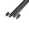 3/8'' Aluminum  Black Matt Anodized 3/8'' Diameter Rod End Screw Set, Reverse Thread (Inside use only)