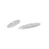 Set of Two (2), 1-1/2'' x 5'' Oval No Hole Mounting Plate, Aluminum Clear Anodized Finish, for RPSL20*, RPSL24*, and RPSL36*. (3 Hole Mounting Plate Replacement)
