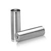 1/4-20 Threaded Barrels Diameter: 1'', Length: 3'', Brushed Satin Finish Grade 304 [Required Material Hole Size: 17/64'' ]
