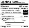 9.5W A19 LED Light Bulb - 60W Inc. Equal - 120V - E26 Medium Base - 800lm - 3000K (4-Pack)