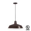 17'' Diameter Architectural Bronze Cord Hung Barn Shade with Canopy