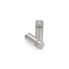 1/2'' Diameter X 1'' Barrel Length, Stainless Steel Brushed Finish. Easy Fasten Standoff (For Inside Use Only) [Required Material Hole Size: 3/8'']