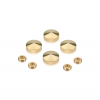 Set of 4 Conical Screw Cover, Diameter: 13/16'' (3/4''), Brass Plain Finish (Indoor or Outdoor Use, but for outdoor use Brass will come darker if no varnish applied)