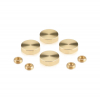 Set of 4 Screw Cover, Diameter: 7/8'', Brass Plain Finish, (Indoor or Outdoor Use)