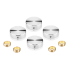 Set of 4 Locking Screw Cover Diameter 7/8'', Satin Brushed Stainless Steel Finish (Indoor Use Only)