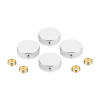 Set of 4 Locking Screw Cover Diameter 1'', Polished Stainless Steel Finish (Indoor or Outdoor)