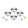 Set of 4 Locking Screw Cover Diameter 1'', Satin Brushed Stainless Steel Finish (Indoor Use Only)