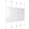 (16) 11'' Width x 8-1/2'' Height Clear Acrylic Frame & (8) Aluminum Clear Anodized Adjustable Angle Signature Cable Systems with (64) Single-Sided Panel Grippers