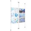 (6) 17'' Width x 11'' Height Clear Acrylic Frame & (4) Aluminum Clear Anodized Adjustable Angle Signature Cable Systems with (24) Single-Sided Panel Grippers