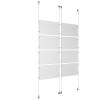 (8) 17'' Width x 11'' Height Clear Acrylic Frame & (4) Aluminum Clear Anodized Adjustable Angle Signature Cable Systems with (32) Single-Sided Panel Grippers