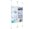 (8) 17'' Width x 11'' Height Clear Acrylic Frame & (4) Aluminum Clear Anodized Adjustable Angle Signature Cable Systems with (32) Single-Sided Panel Grippers