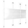 (6) 17'' Width x 11'' Height Clear Acrylic Frame & (6) Aluminum Clear Anodized Adjustable Angle Signature Cable Systems with (24) Single-Sided Panel Grippers