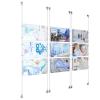 (9) 17'' Width x 11'' Height Clear Acrylic Frame & (6) Aluminum Clear Anodized Adjustable Angle Signature Cable Systems with (36) Single-Sided Panel Grippers