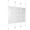 (12) 17'' Width x 11'' Height Clear Acrylic Frame & (6) Aluminum Clear Anodized Adjustable Angle Signature Cable Systems with (48) Single-Sided Panel Grippers