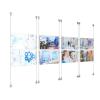 (8) 17'' Width x 11'' Height Clear Acrylic Frame & (8) Aluminum Clear Anodized Adjustable Angle Signature Cable Systems with (32) Single-Sided Panel Grippers