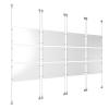 (12) 17'' Width x 11'' Height Clear Acrylic Frame & (8) Aluminum Clear Anodized Adjustable Angle Signature Cable Systems with (48) Single-Sided Panel Grippers