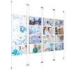 (16) 17'' Width x 11'' Height Clear Acrylic Frame & (8) Aluminum Clear Anodized Adjustable Angle Signature Cable Systems with (64) Single-Sided Panel Grippers